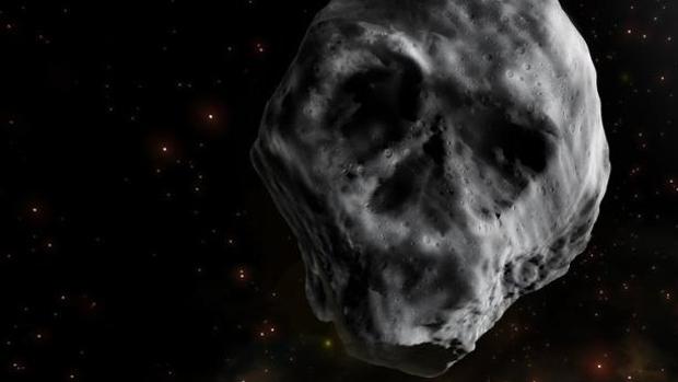 Ilustración del asteroide calavera