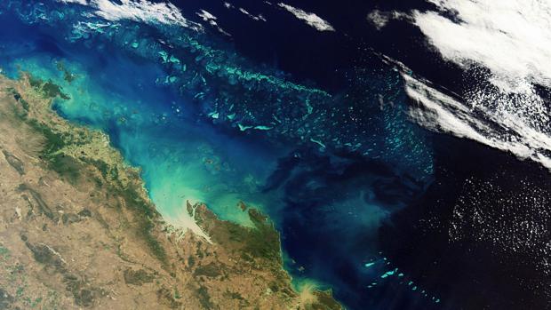 Fotografía del océano tomada desde el espacio. Los investigadores han comparado datos actuales con información obtenida en testigos de sedimentos sobre el plancton de hace más de 170 años