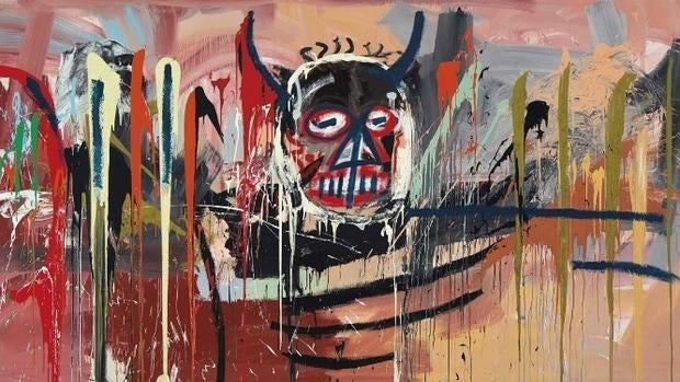 Detalle del autorretrato de Basquiat vendido en Christie's por 50 millones de euros