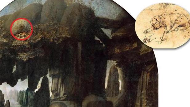 Detalle del perro en el cuadro de Da Vinci