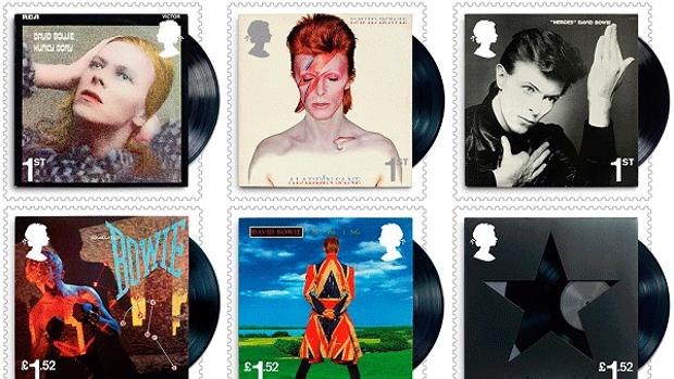 Los sellos reproducen una serie de míticas portadas de discos de Bowie