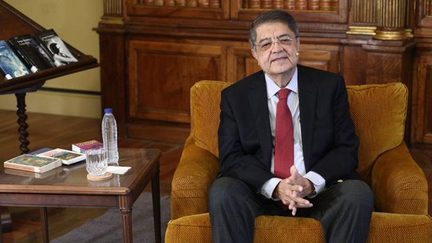 Sergio Ramírez, esta mañana en la Biblioteca Nacional de España