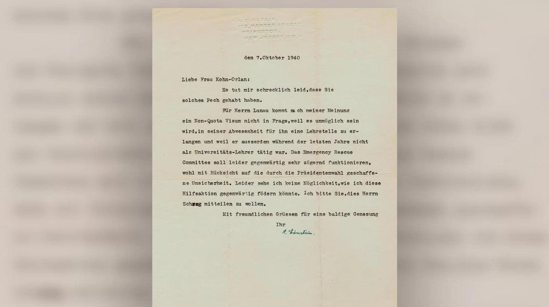 Subastan una carta de Albert Einstein disculpándose