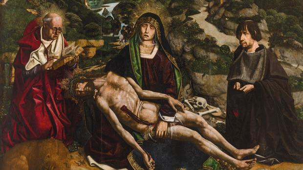 «Piedad Desplà», de Bartolomé Bermejo. Detalle