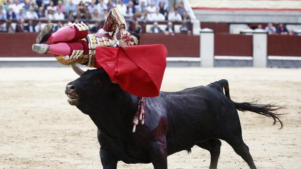 Pablo Aguado, en el momento de la cornada