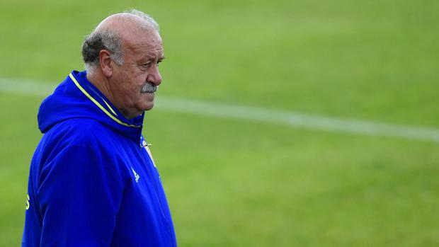 Del Bosque, en un entrenamiento en la Isla de Ré