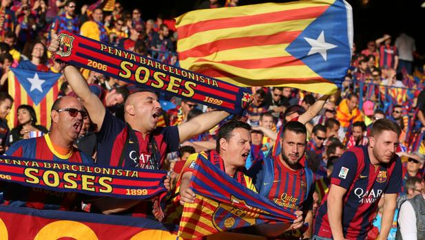 Banderas independentistas durante la final de Copa de 2016