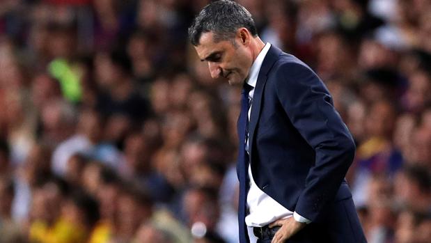 Ernesto Valverde durante el partido ante el Gerona