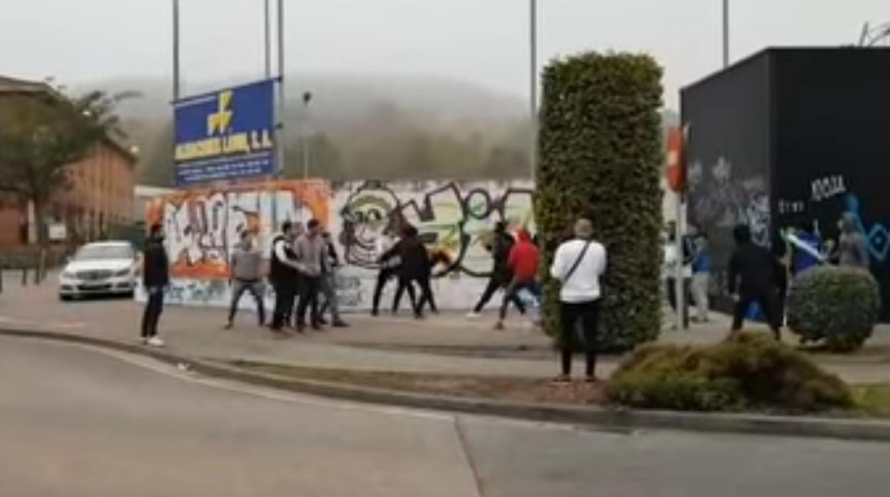 Pelea entre ultras de la Gimnástica Torrelavega y la UD Logroñés