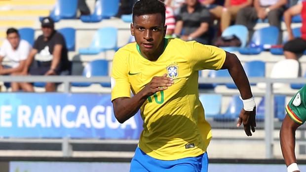 Rodrygo, con la camiseta de Brasil