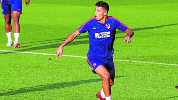 Rodri, en un entrenamiento con el Atlético