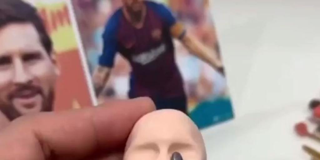 La increíble figura en plastilina de Messi aplaudida por el Barça