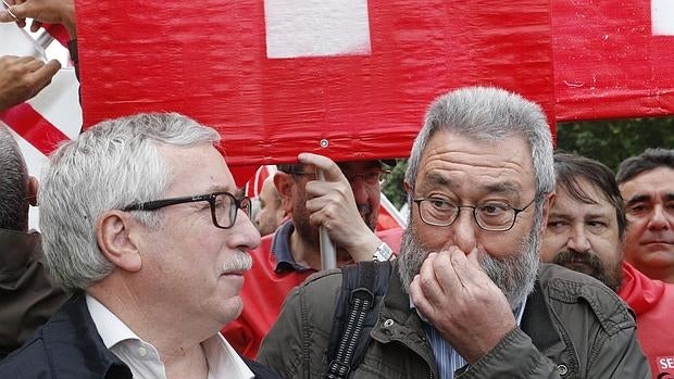 Los líderes sindicales Ignacio Fernández Toxo y Cándido Méndez