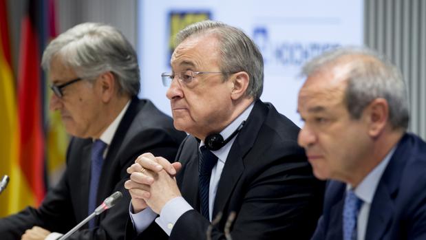 Florentino Pérez, Giovanni Castellucci y Marcelino Fernández Verdes anuncian la opa
