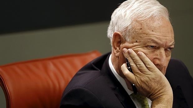 El ministro de Exteriores, José Manuel García Margallo, tras una reunión con su homóloga colombiana