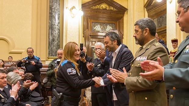 Ferreiro, durante su participación en el acto institucional con motivo do Día da Policía Local, en María Pita