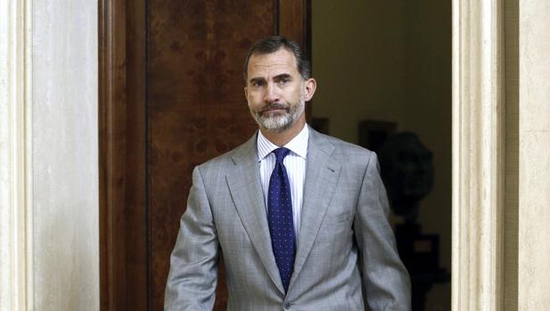 Don Felipe, durante una audiencia en el Palacio de la Zarzuela