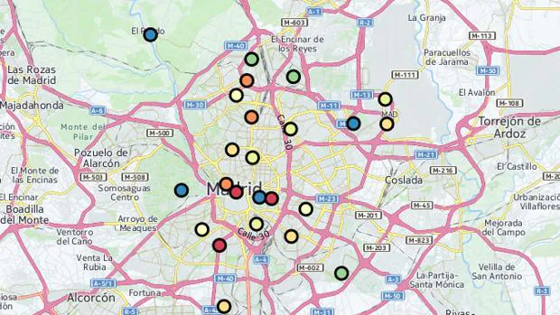 mapa contaminacion madrid Asi Es La Contaminacion Del Aire En Madrid Por Barrios mapa contaminacion madrid