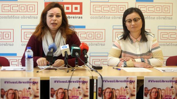 La economista Silvia Parga y la responsable de Muller de CCOO, ayer en rueda de prensa