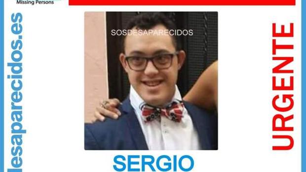 Imagen del cartel difundido tras la desaparición del joven