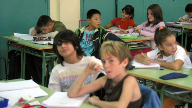 Una imagen del aula de un centro educativo catalán
