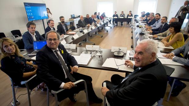 Torra y Maragall, durante la reunión del patronato del Diplocat