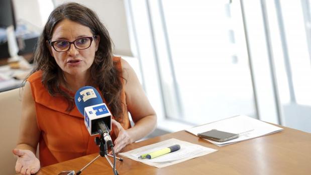 Mónica Oltra, durante la entrevista