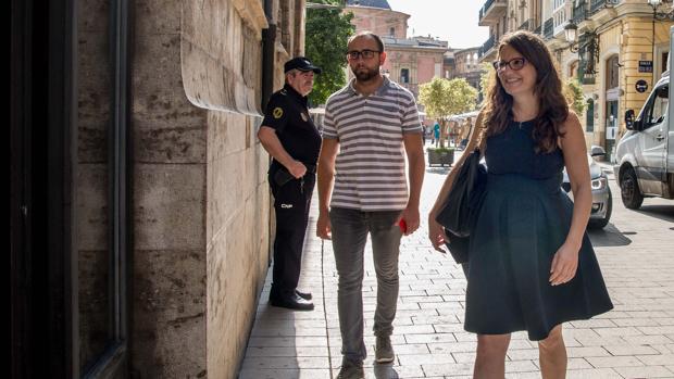 Mónica Oltra, a su llegada al Palau de la Generalitat este miércoles