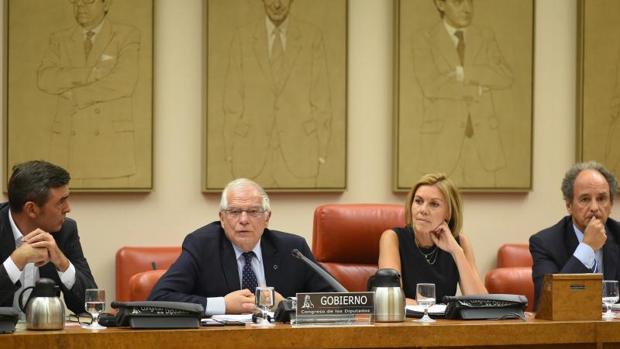 El ministro asuntos exteriores, Josep Borrell, este jueves en el Congreso