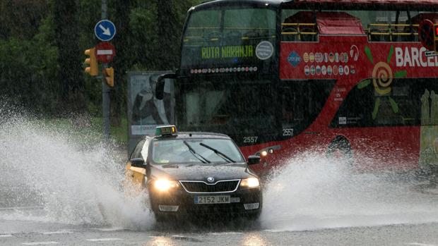 Calles inundadas este martes en Barcelona