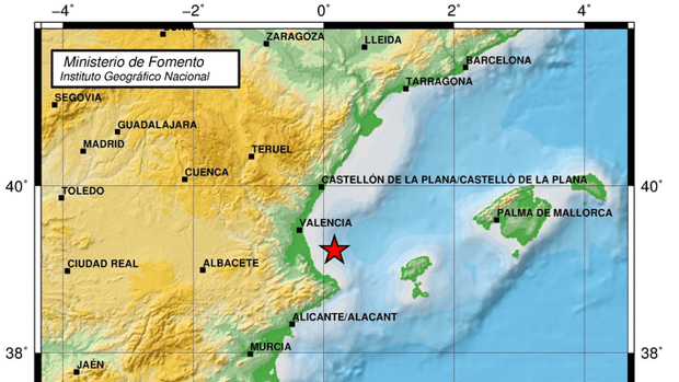 Mapa de la zona en la que se ha registrado el terremoto