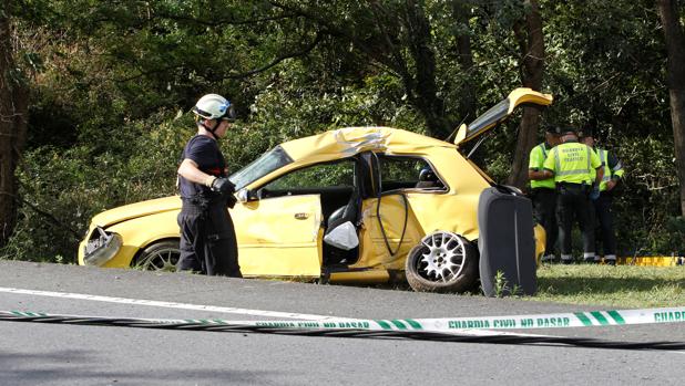 Imagen de un accidente mortal ocurrido en Valdoviño, con tres jóvenes fallecidos