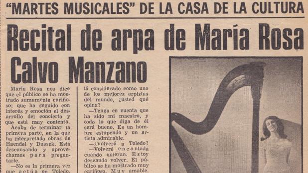Recorte de un periódico toledano, hace más de medio siglo