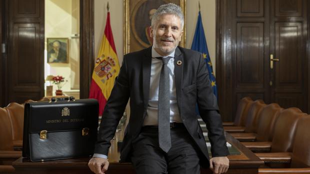 El ministro Grande Marlaska durante su entrevista con ABC
