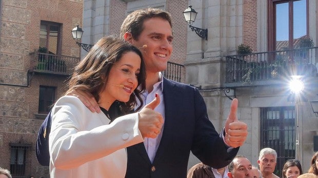 Albert Rivera e Inés Arrimadas, en un acto ayer en Madrid