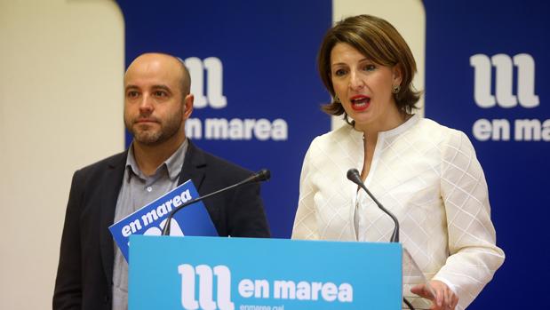 Luís Villares, líder de En Marea, y Yolanda Díaz, candidata en Unidas-Podemos, juntos en diciembre de 2017