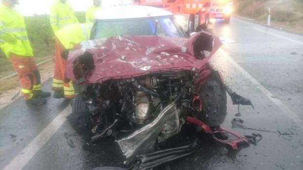 Uno de los coches implicados en el accidente