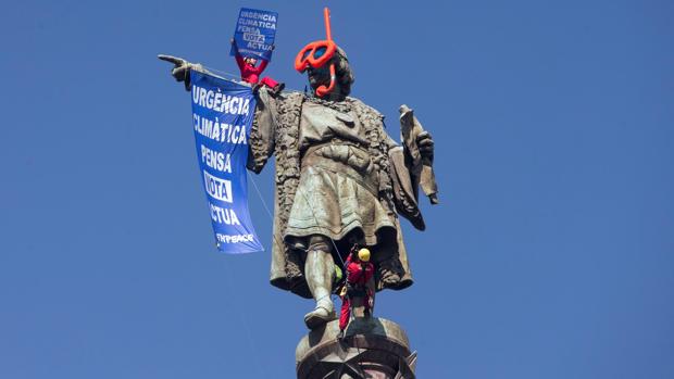 Estado en el que ha quedado la estatua de Colón