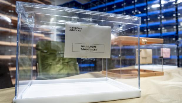 Imagen de las urnas empleadas en las elecciones valencianas del 28A
