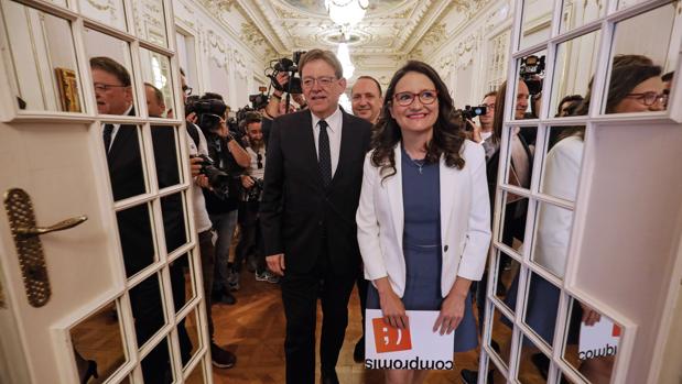 Imagen reciente de Ximo Puig y Mónica Oltra