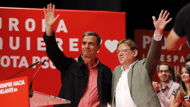 Pedro Sánchez y Ximo Puig, este sábado en Alicante