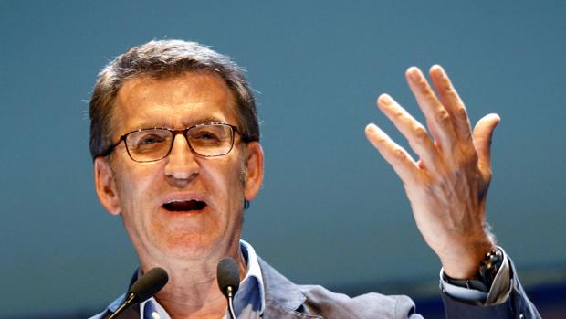 Feijóo, durante la campaña de municipales