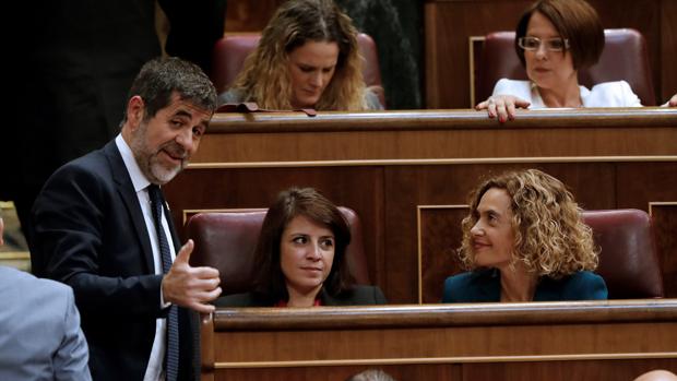 Jordi Sànchez, Adriana Lastra y Meritxell Batet, hoy en el Congreso