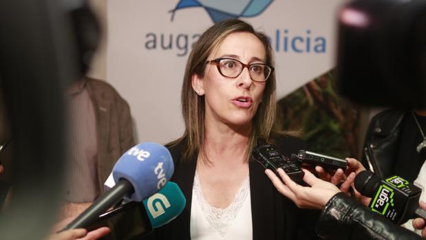La conselleira de Infraestruturas, Ethel Vázquez, en declaraciones a los medios