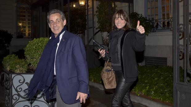 Carla Bruni y Nicolas Sarkozy, el miércoles, en el hotel Santo Mauro de Madrid