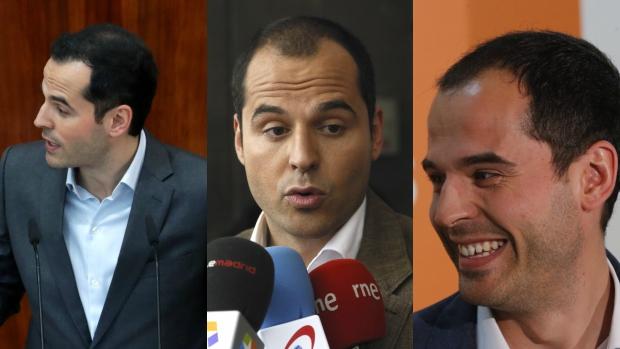 De izquierda a derecha: Ignacio Aguado esta semana, en 2016 y en 2015
