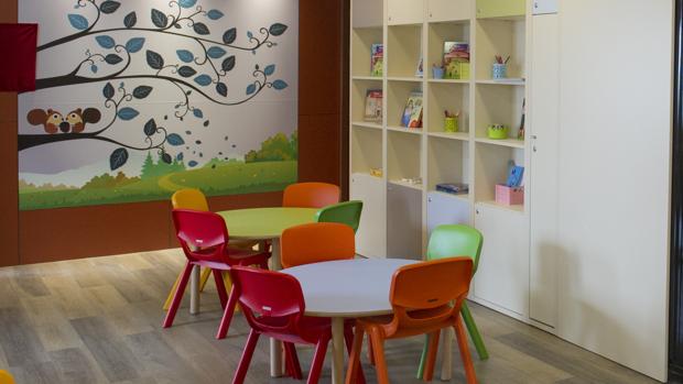 La zona de juego para los hermanos de los bebés ingresados y sus familias
