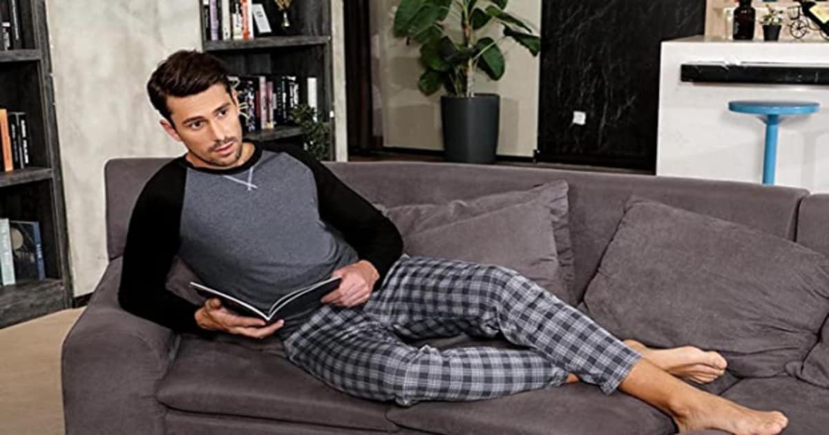 Pijama largo hombre 100% algodón tenis