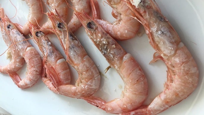 Gambas blancas a la plancha.