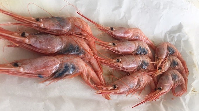 Quisquillas en papillote.